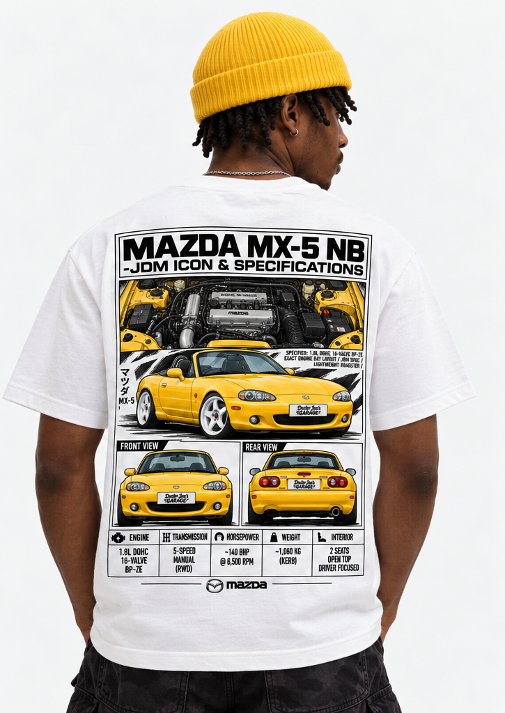 Mazda MX-5 NB Miata Graphic T-Shirt — White