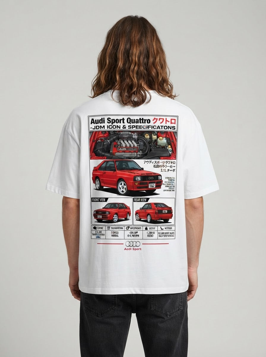 Audi Sport Quattro shirt modeled from behind