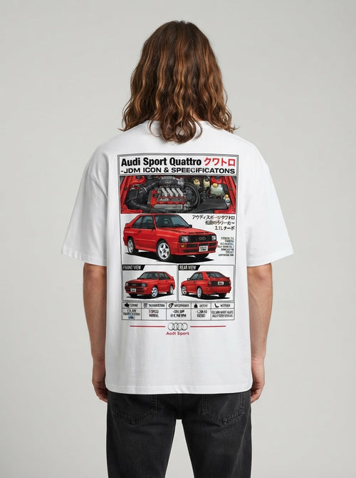 Audi Sport Quattro shirt modeled from behind