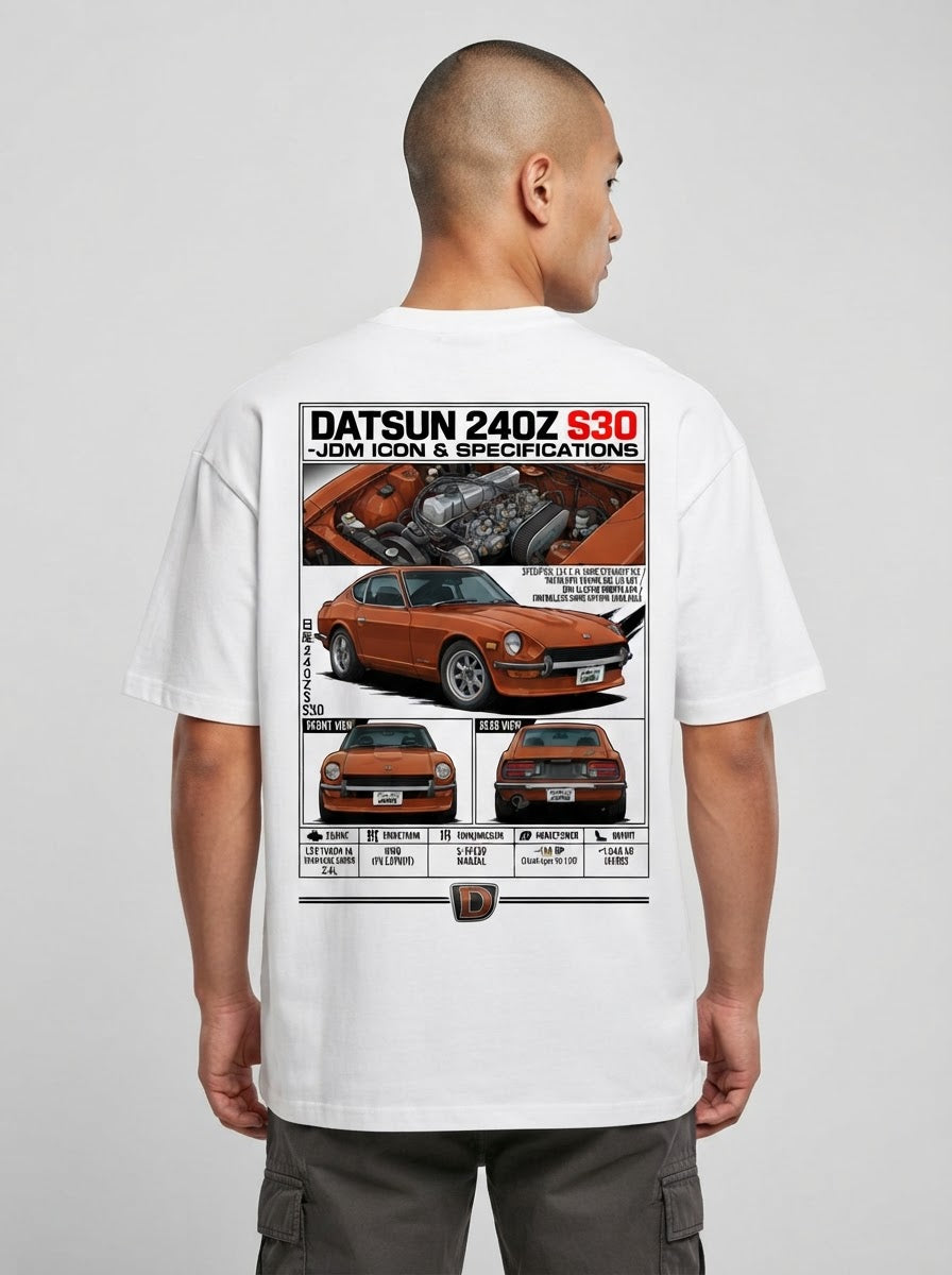 Datsun 240Z S30 shirt mockup model wearing back print