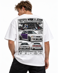 Toyota Mark II JZX90 drift graphic T-shirt model back view