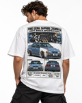 Ford Sierra Sapphire Cosworth drift graphic T-shirt model back view