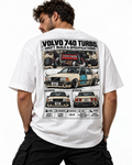 Volvo 740 Turbo drift graphic T-shirt model back view