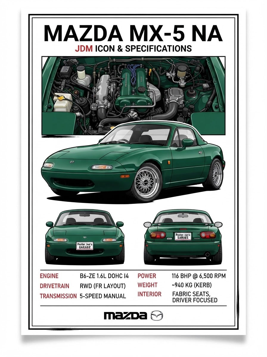 Standalone Mazda MX-5 NA printable artwork graphic