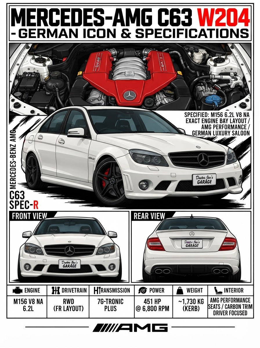 Standalone Mercedes-AMG C63 W204 print artwork