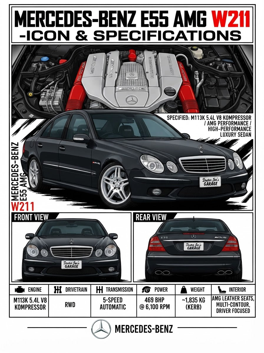 Standalone Mercedes-Benz E55 AMG W211 print artwork