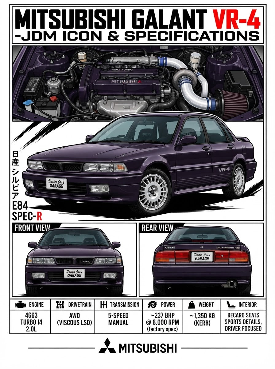 Standalone Mitsubishi Galant VR-4 printable artwork graphic
