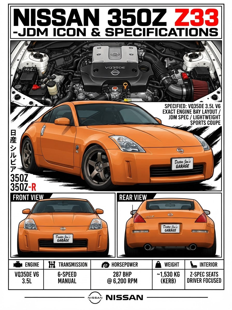 Nissan 350Z Z33 standalone technical print artwork