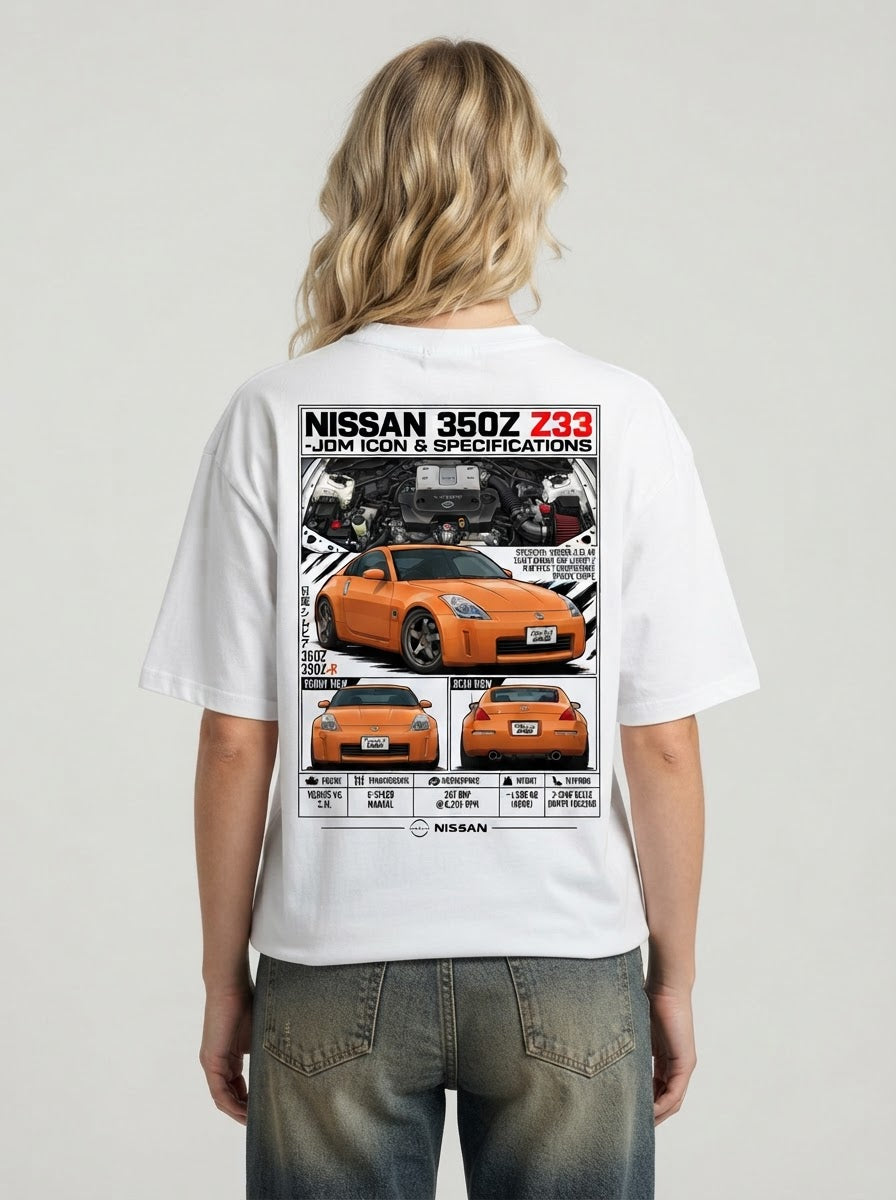 Nissan 350Z Z33 shirt mockup model wearing back print