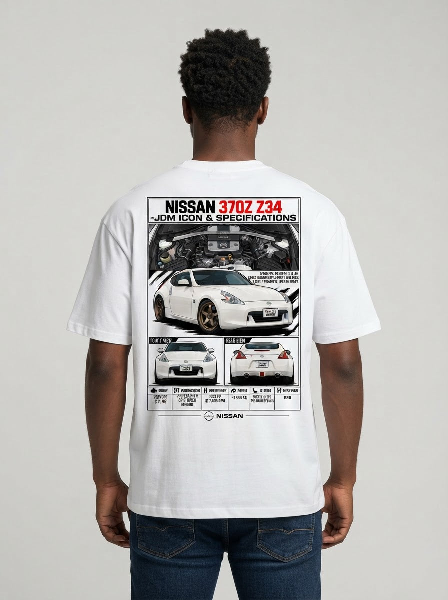 Nissan 370Z Z34 shirt mockup model wearing back print