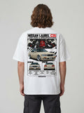 Nissan Laurel C35 shirt mockup model wearing back print