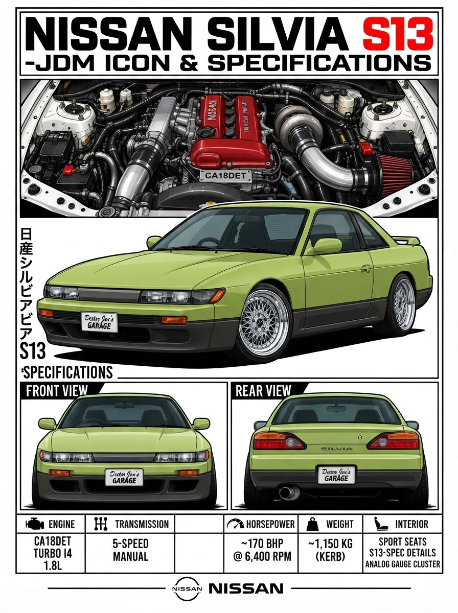 Nissan Silvia S13 standalone artwork for printing