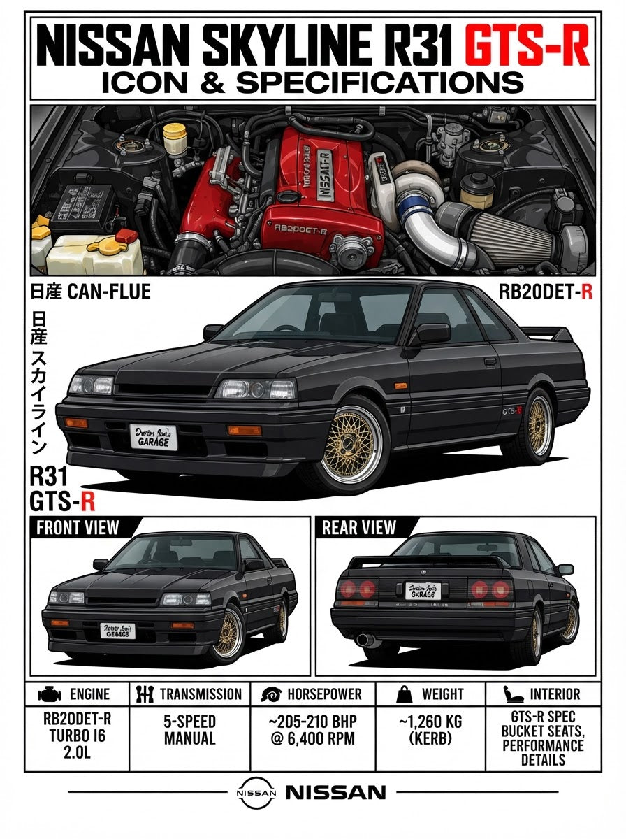 Nissan Skyline R31 GTS-R standalone artwork for printing