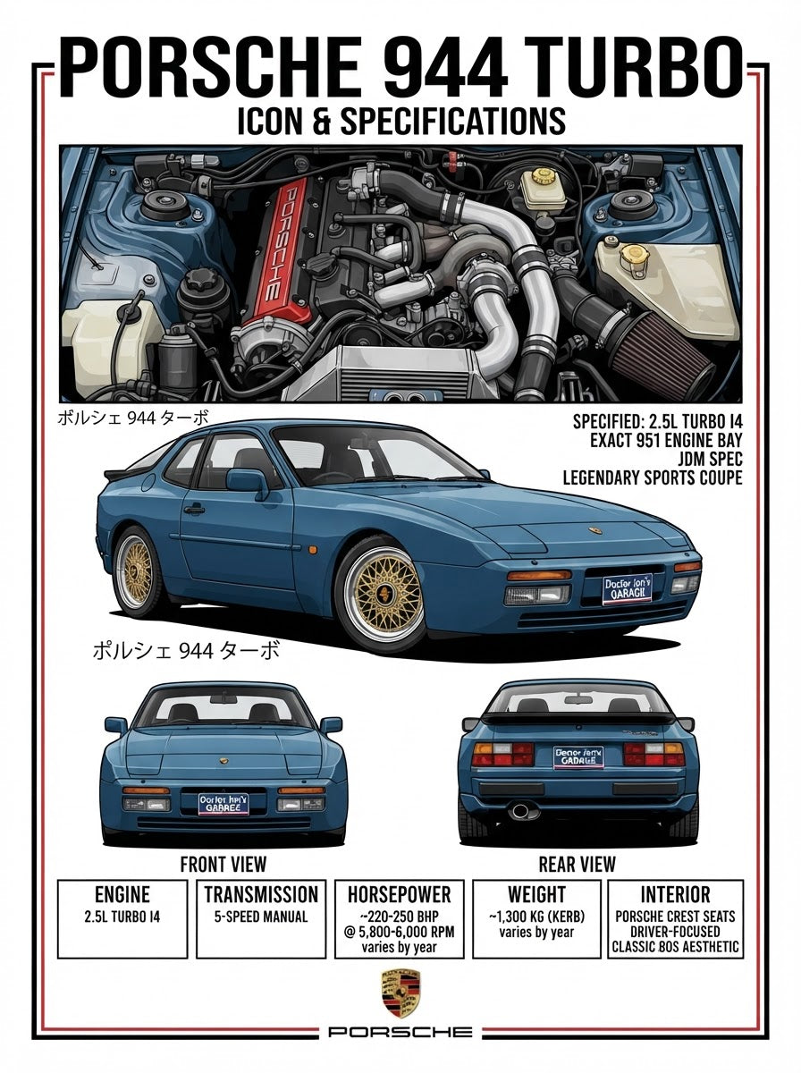 Standalone Porsche 944 Turbo print artwork