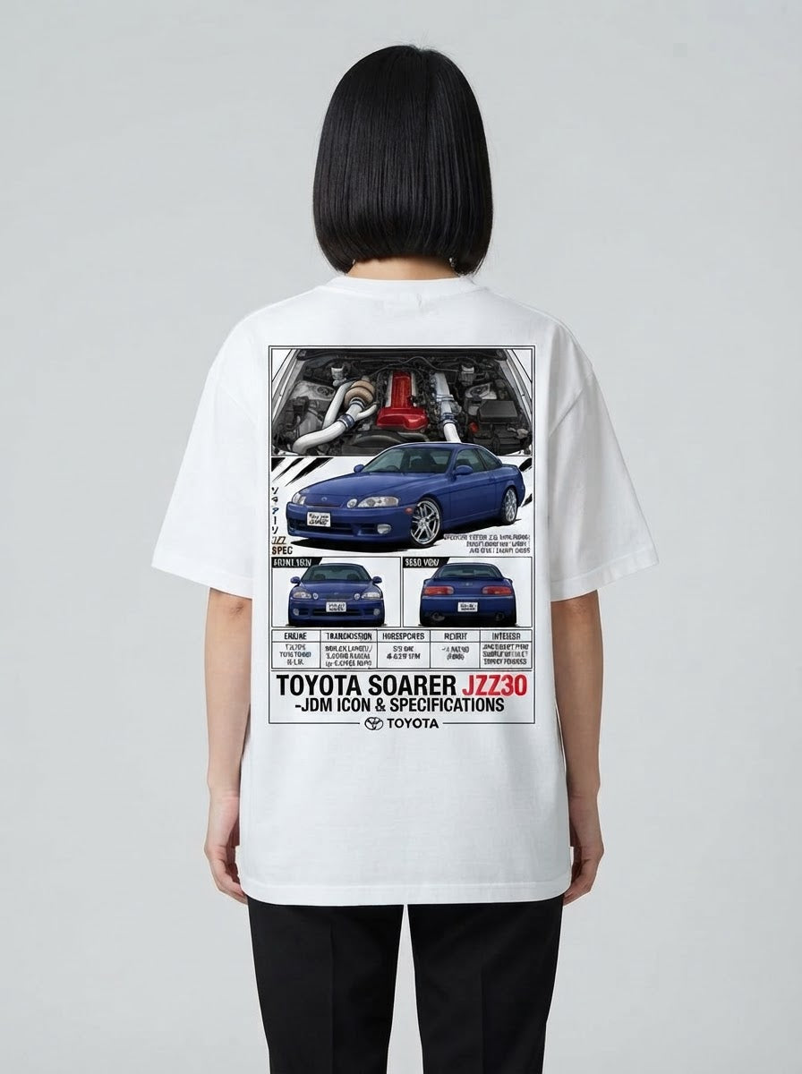 Toyota Soarer JZZ30 shirt mockup model wearing back print