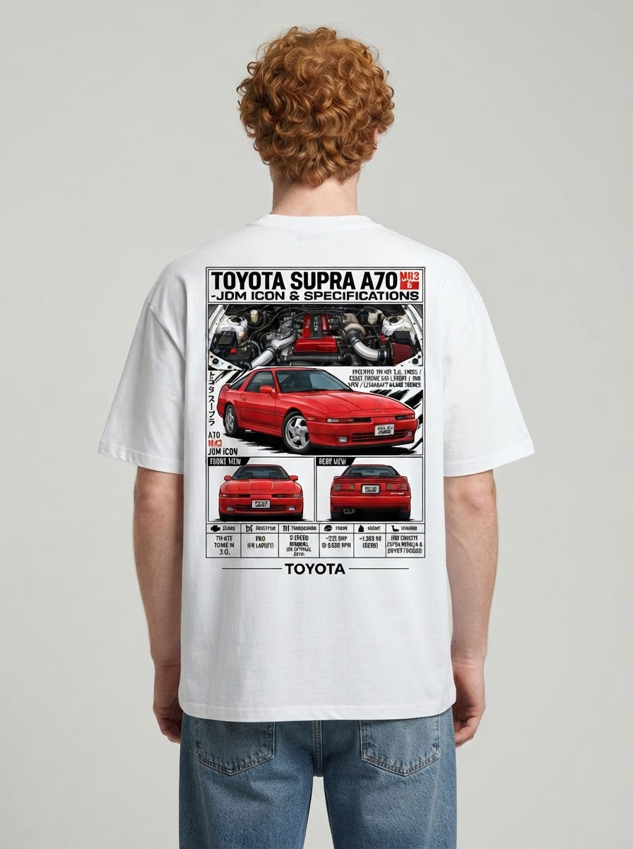 Toyota Supra A70 Mk3 shirt mockup model wearing back print