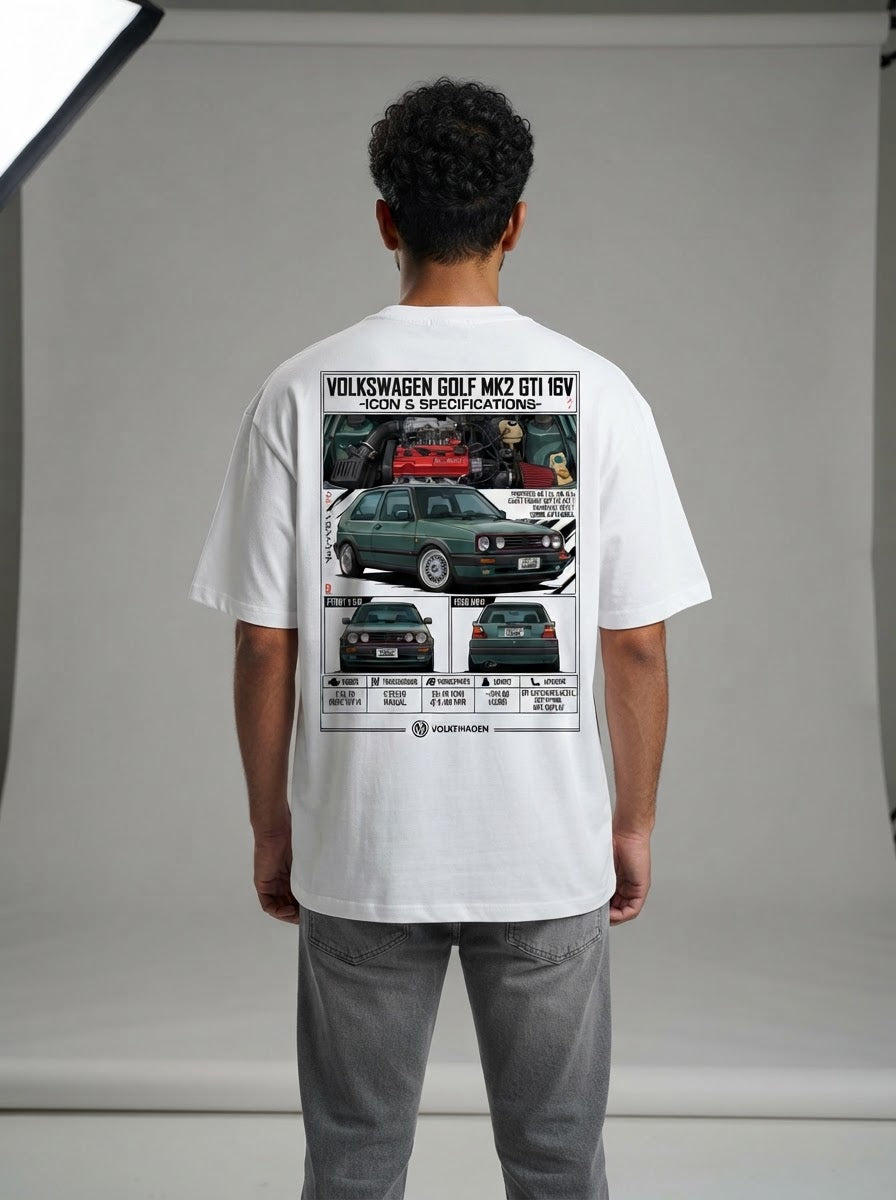 Volkswagen Golf Mk2 GTI 16V shirt modeled from behind