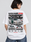 Toyota Chaser JZX100 – I Know What I've Got Graphic T-Shirt — White shirt mockup on back of model